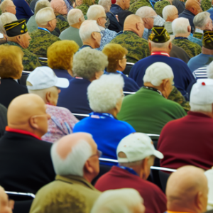 A dense crowd of veterans at a health conference in the us